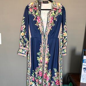 Amazon Navy Floral Long Sleeve Dress